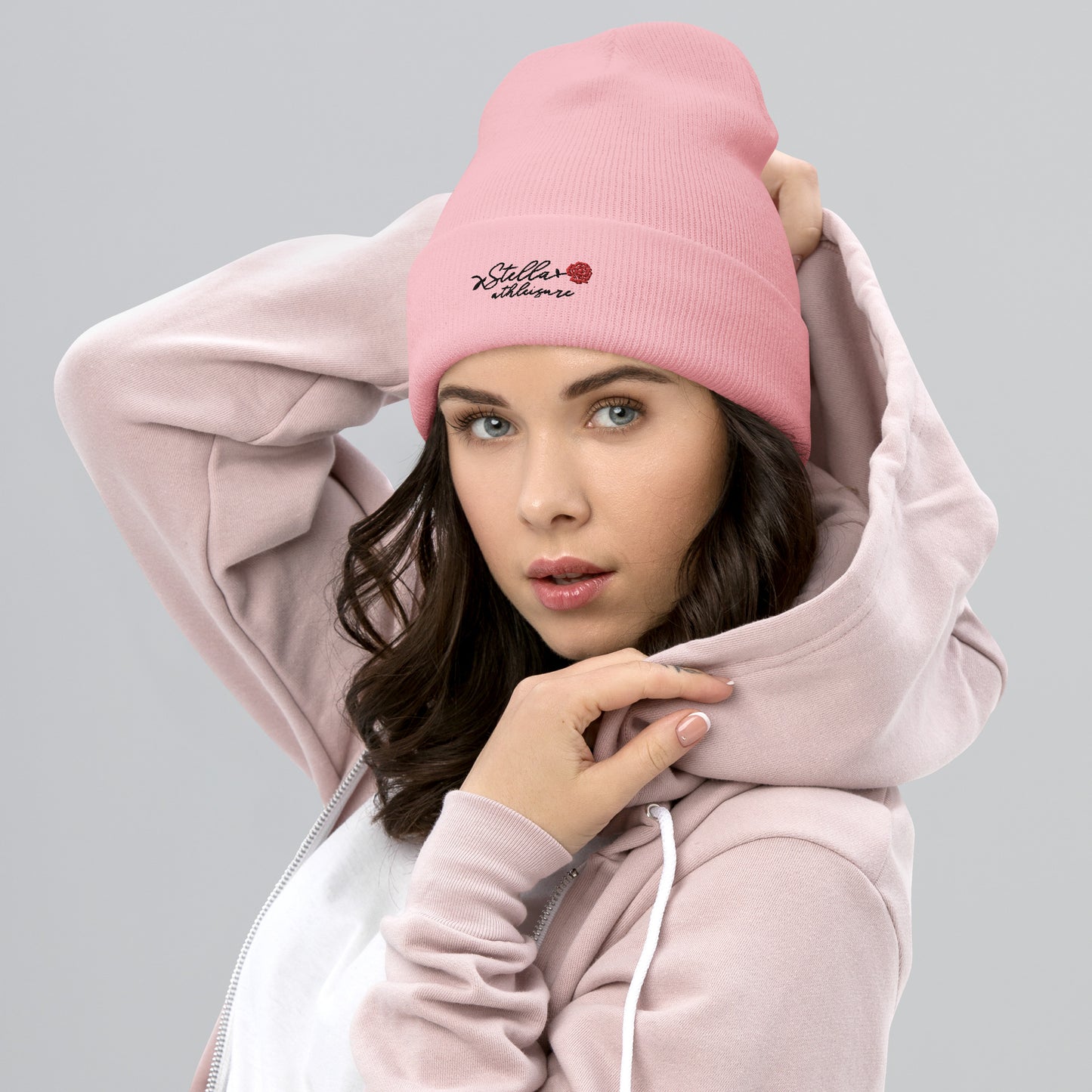 Stella Cuffed Blush Beanie