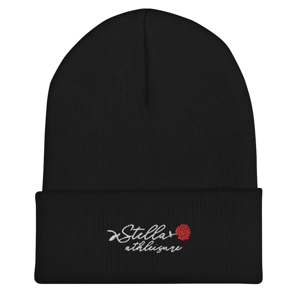 Stella Cuffed Black Beanie
